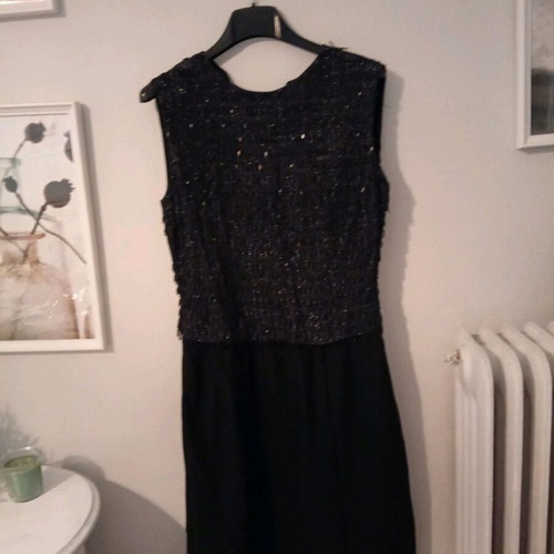 Black dress with beads like new for wedding or evening wear