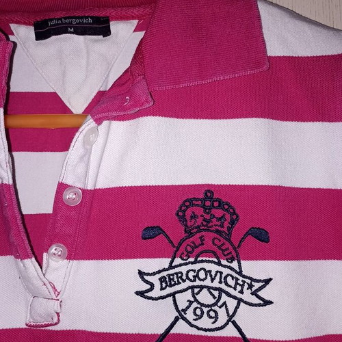 Julia Bergovich summer cotton t-shirt size S like new, white and pink