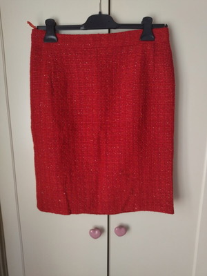 Κόκκινη φούστα tweed midi/mini μέγεθος M EU 38-40