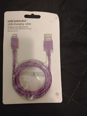 Charging cable for iPhone 1.20m purple, new