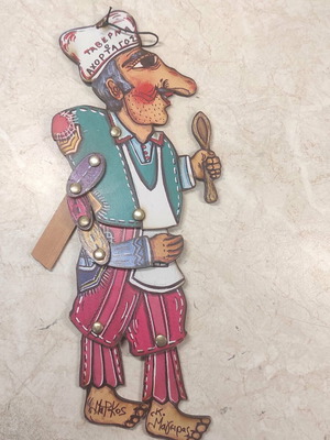 Αυθεντικές χειροποίητες φιγούρες Καραγκιόζη σετ 4 τεμαχίων σαν καινούργιο