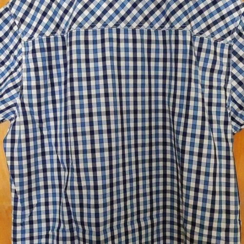 Lee Cooper men's short sleeve shirt like new, cotton, white and blue, XL