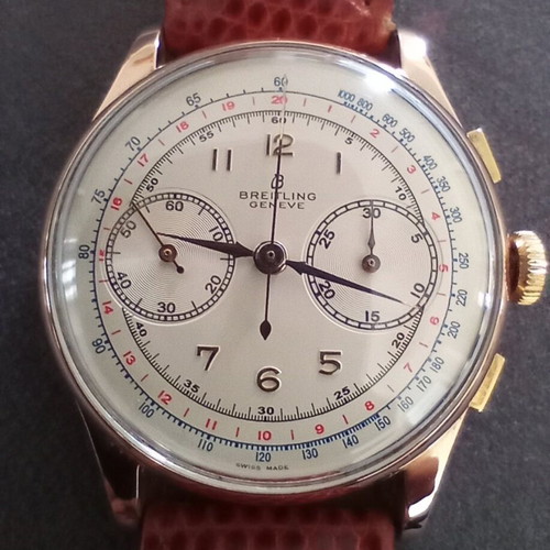Breitling Chronograph 18k Gold watch used, 38mm, 1950