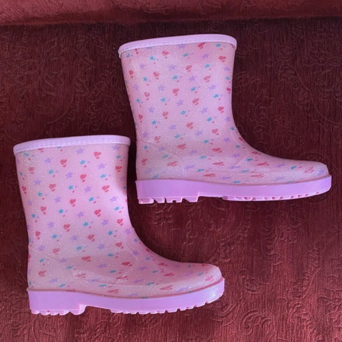 Pink galoshes like new, size 35, boots