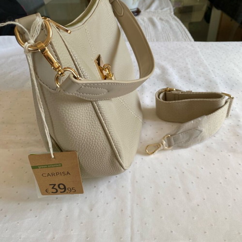 Carpisa Shoulder Bag New Beige Leatherette With Detachable Handle