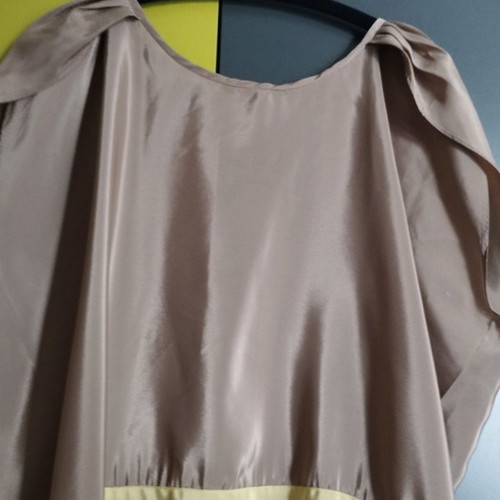Satin blouse women Saint Tropez new, brown, size S/M