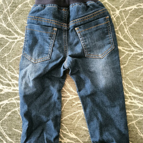 Baby denim pants like new with elastic waist and drawstrings