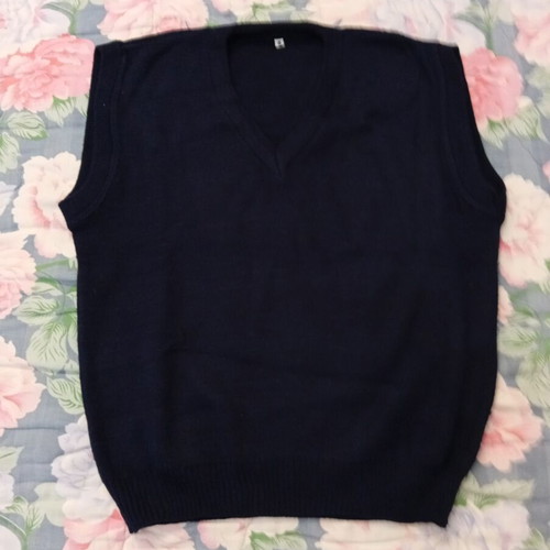 Acrylic sleeveless sweater deep blue size M like new