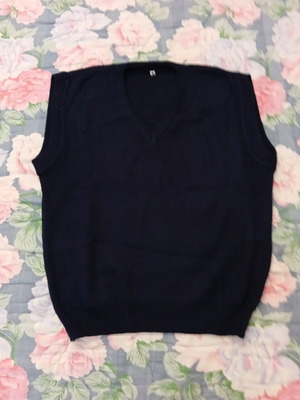 Acrylic sleeveless sweater deep blue size M like new