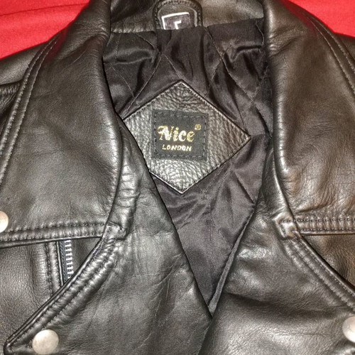Nicce London Leather cropped leather jacket new, size Large, black