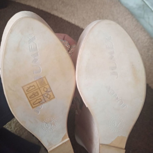 Pink pastel platform shoes new, soft fabric, size 37, heel height 12.5cm