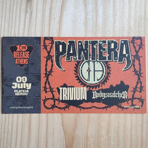 Pantera Trivium Bodysnatcher Concert Ticket new, Release Festival 9/7/2026