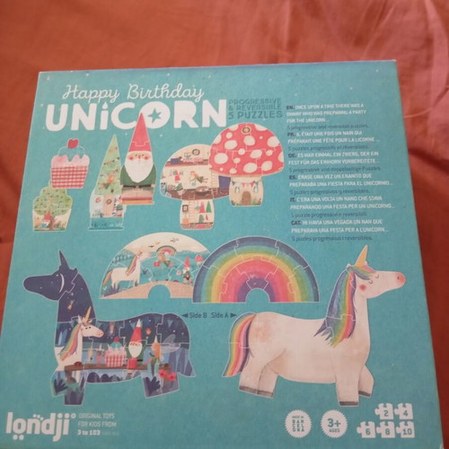 Happy Birthday Unicorn floor puzzle set like new