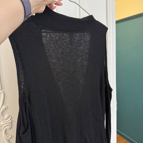 Souvenir backless knitted top like new, black, size S