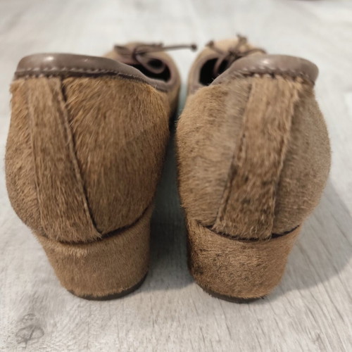 Ballerinas handmade in Italy size 37, new, beige and brown leather