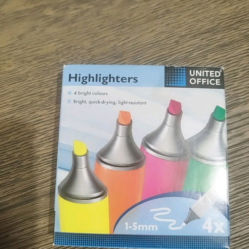 Stationery set new, includes notebook, highlighters, correction tape