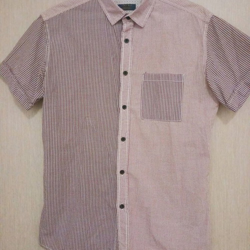 Zara men's short sleeve checked shirt M