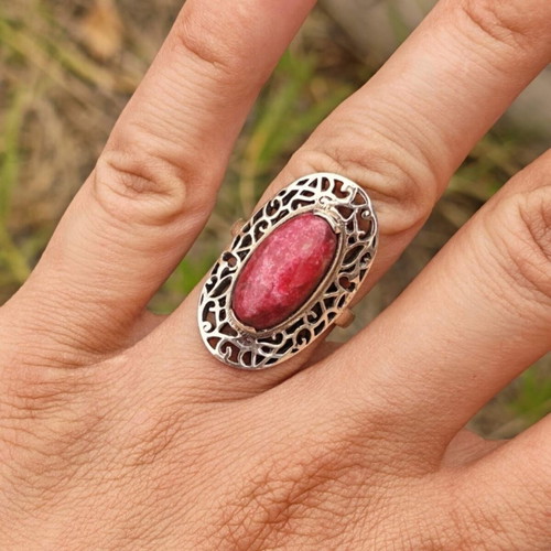 Silver ring with thulite new