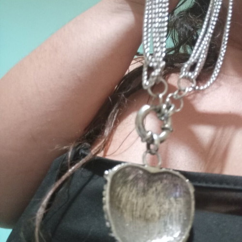 Heart necklace new, heavy silver jewelry