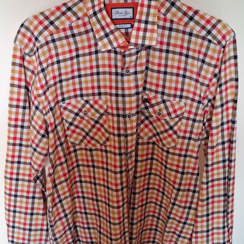 Berto Lucci checked shirt XXL slim fit like new, multicolor