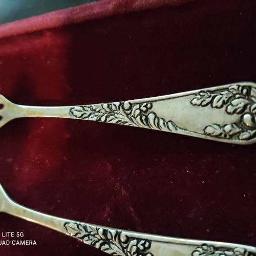 Silver 800 forks set of 3 with handmade engraving used