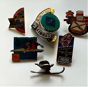 5 συλλεκτικές καρφίτσες, pin από διάφορους Ολυμπιακούς Αγώνες