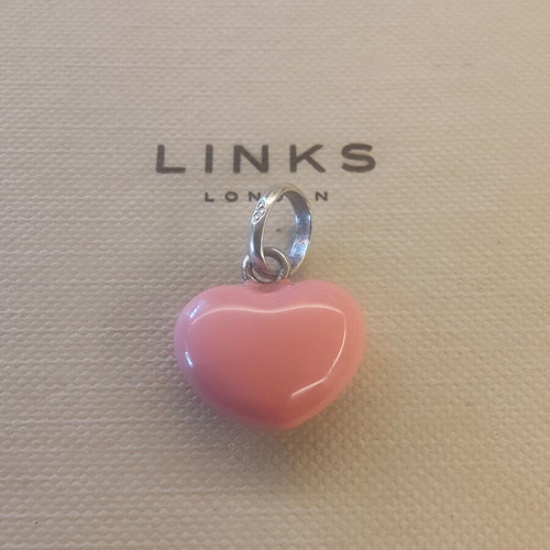 Links of London Sterling Silver Pink Heart Charm Pendant
