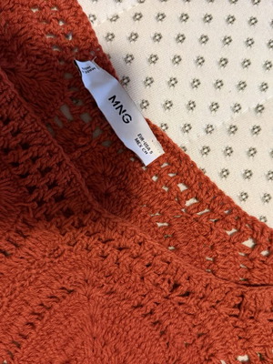 Mango orange crochet top, size small