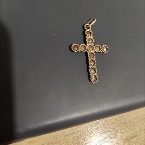 Cross pendant used with zircon silver, length 3cm
