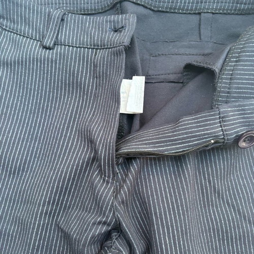Blue striped office style fabric pants used, size M