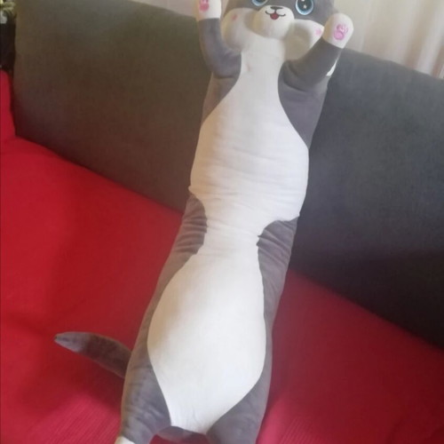 Cylindrical pillow 110cm cat like new
