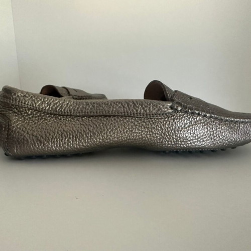 Tod's silver leather loafers Gommino, size 38
