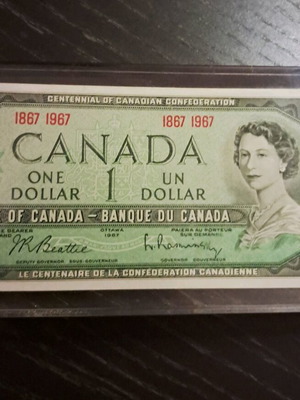 Paper weight like new with collectible Canada 1 dollar banknote