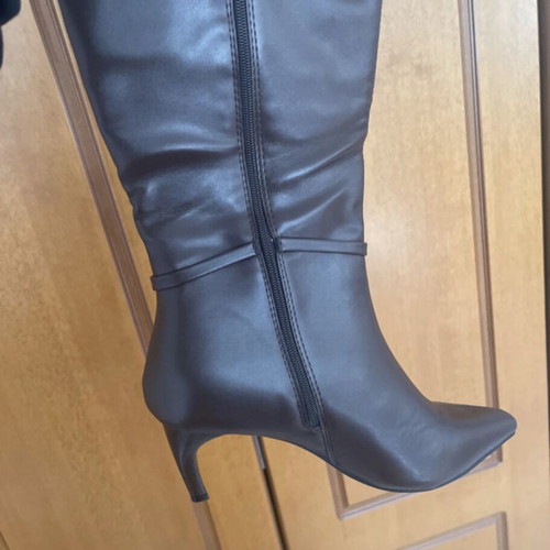 Knee-high boots, dark brown, size 41