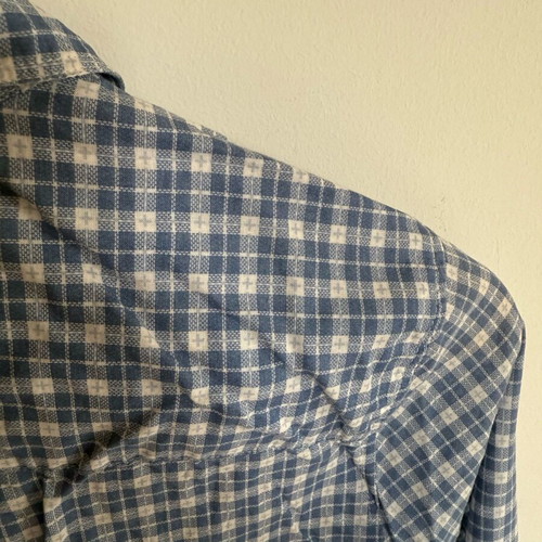 Sisley shirt like new, cotton, white and blue, size S