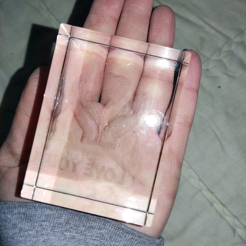 Crystal decorative table piece like new with laser engraving