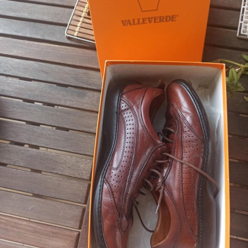 Valleverde men's leather lace-up shoe size 43 like new, brown