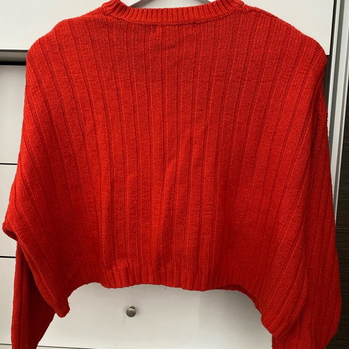 Bershka blouse red new, loose fit, cropped