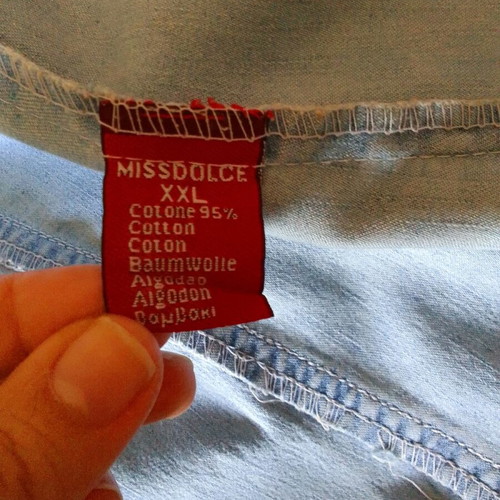 Missdolce women's jean shirt XXL like new, blue with 3/4 sleeves