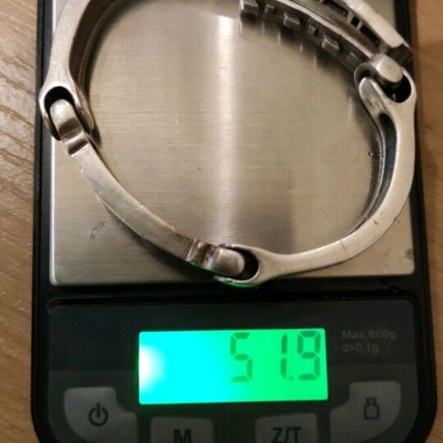 Silver men's bracelet 950 used, adjustable clasp, 1990s