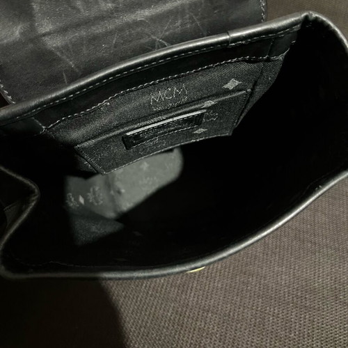 MCM Classic Leather Mini Rucksack used, black, center back strap
