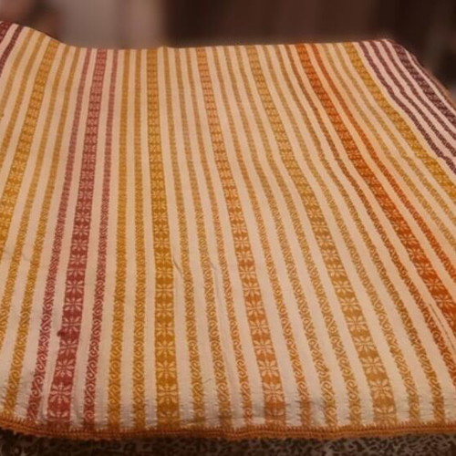 Handwoven blanket on loom like new with traditional patterns