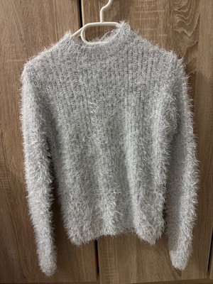 Jennyfer sweater with gold thread like new, gray XS