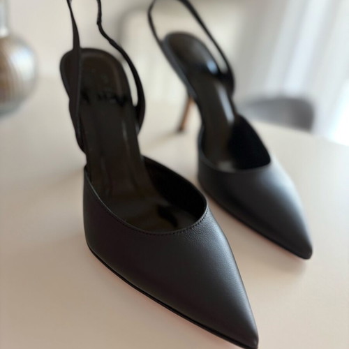 By Far black leather pumps like new, size 38
