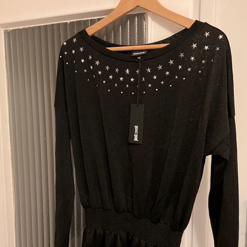 Just Cavalli Black Shiny Elastic Evening Dress Size 36-42