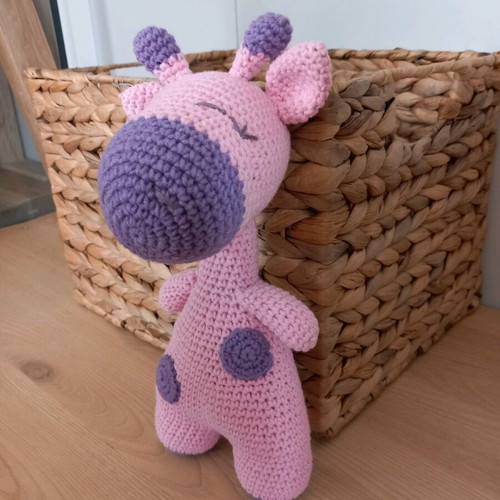 Crocheted giraffe doll 25 cm new