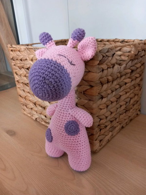 Crocheted giraffe doll 25 cm new