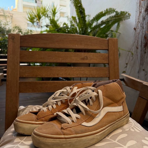 Vans Mid Skool used sneakers size 43 white and brown