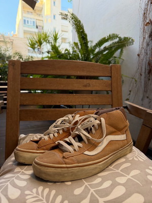 Vans Mid Skool used sneakers size 43 white and brown