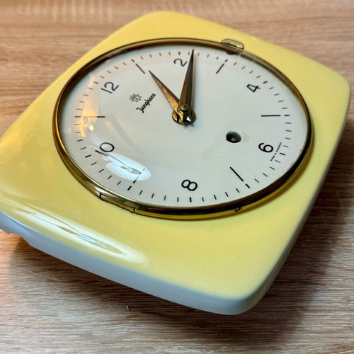Junghans wall clock used porcelain wind-up